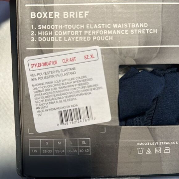 Levis Boxer Briefs Mens XL 3 Pack Performance Microfiber - Picture 3 of 4